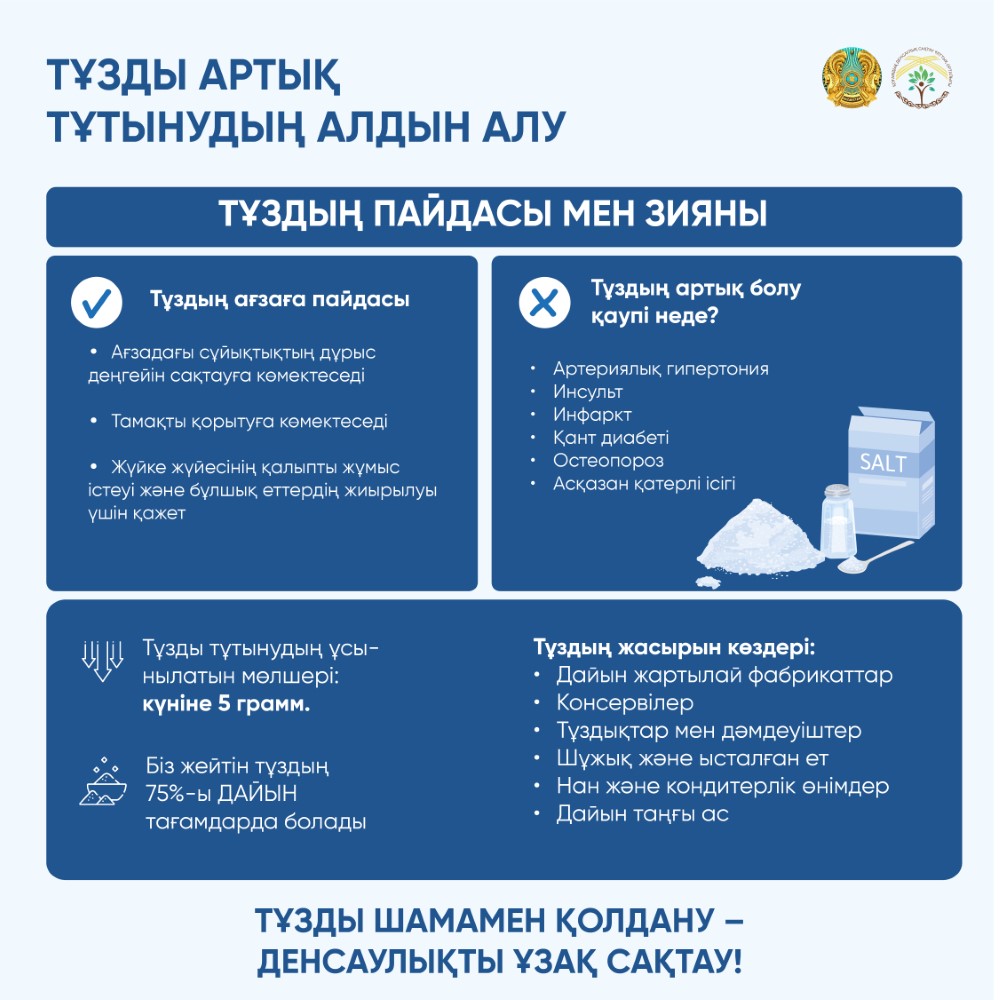 Тұзды артық тұтынудың алдын алу